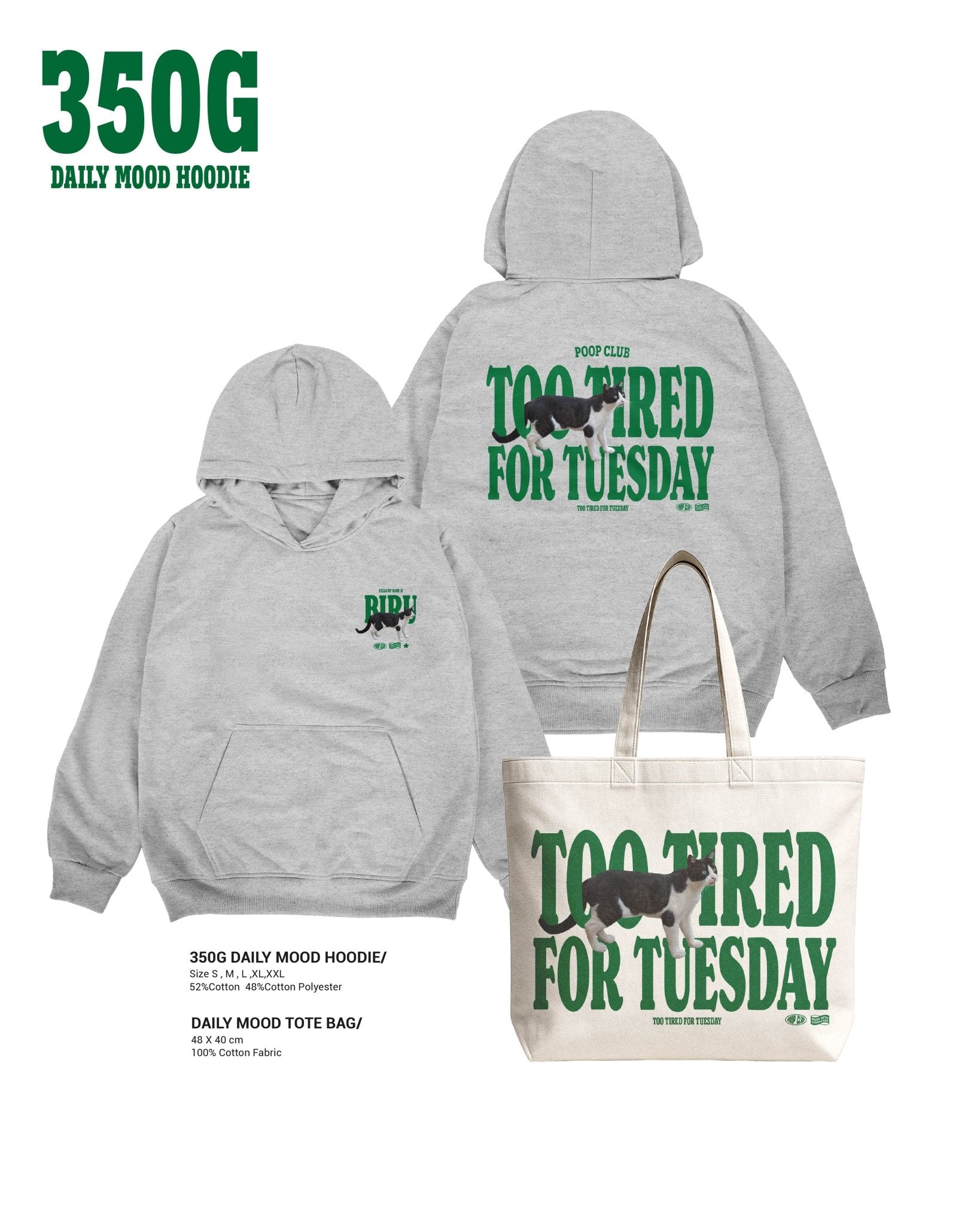 350 DAILY MOOD HOODIE 厚磅刷毛連帽長袖 - 𝗣𝗢𝗢𝗣 𝗖𝗟𝗨𝗕®