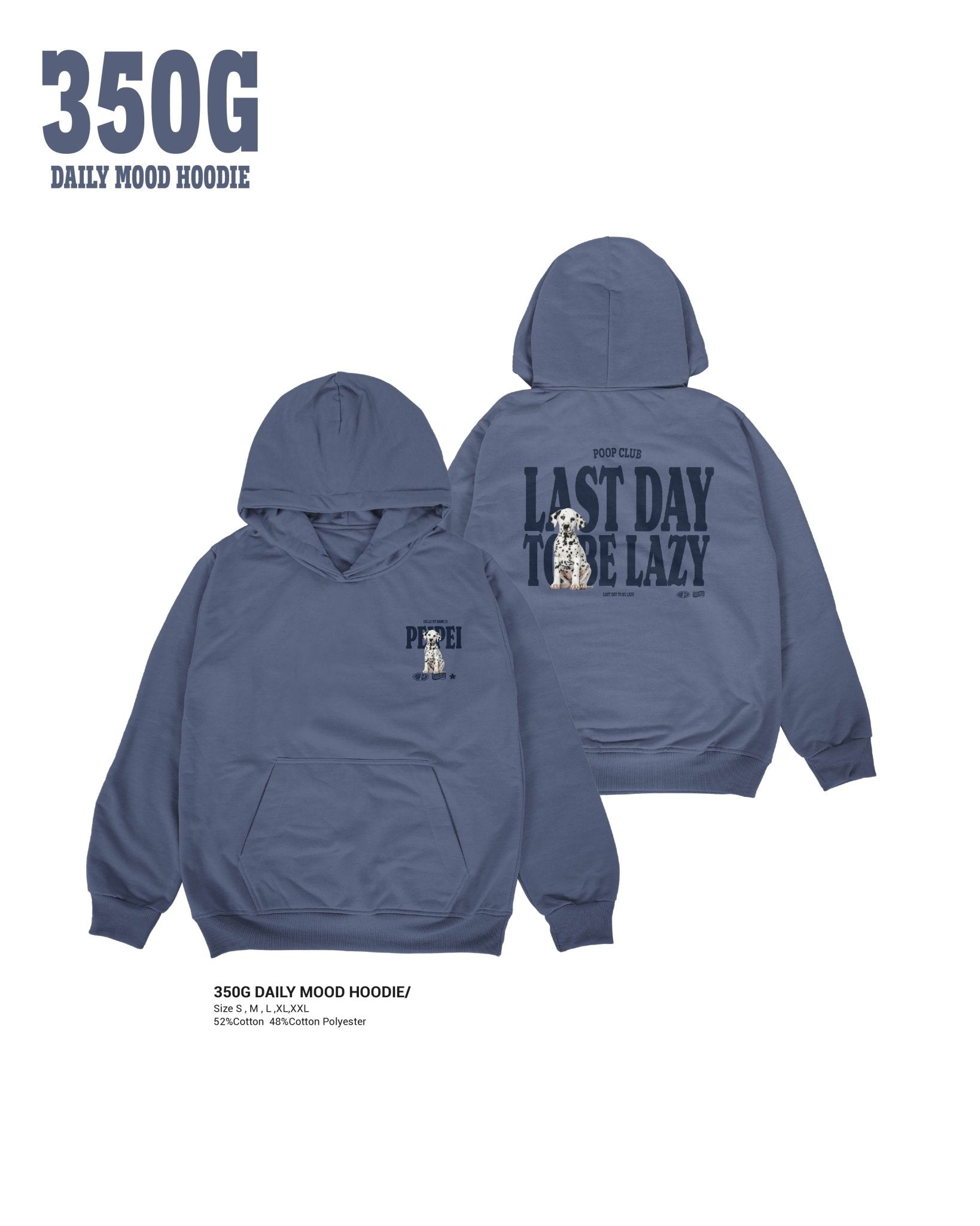 350 DAILY MOOD HOODIE 厚磅刷毛連帽長袖 - 𝗣𝗢𝗢𝗣 𝗖𝗟𝗨𝗕®