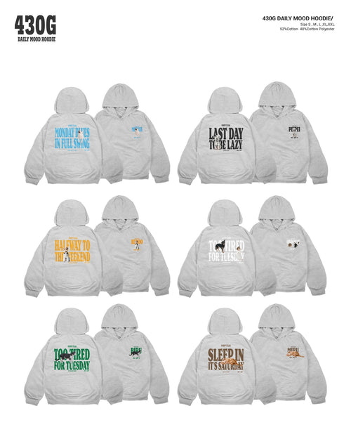 430 DAILY MOOD HOODIE 厚磅刷毛連帽長袖 - 𝗣𝗢𝗢𝗣 𝗖𝗟𝗨𝗕®