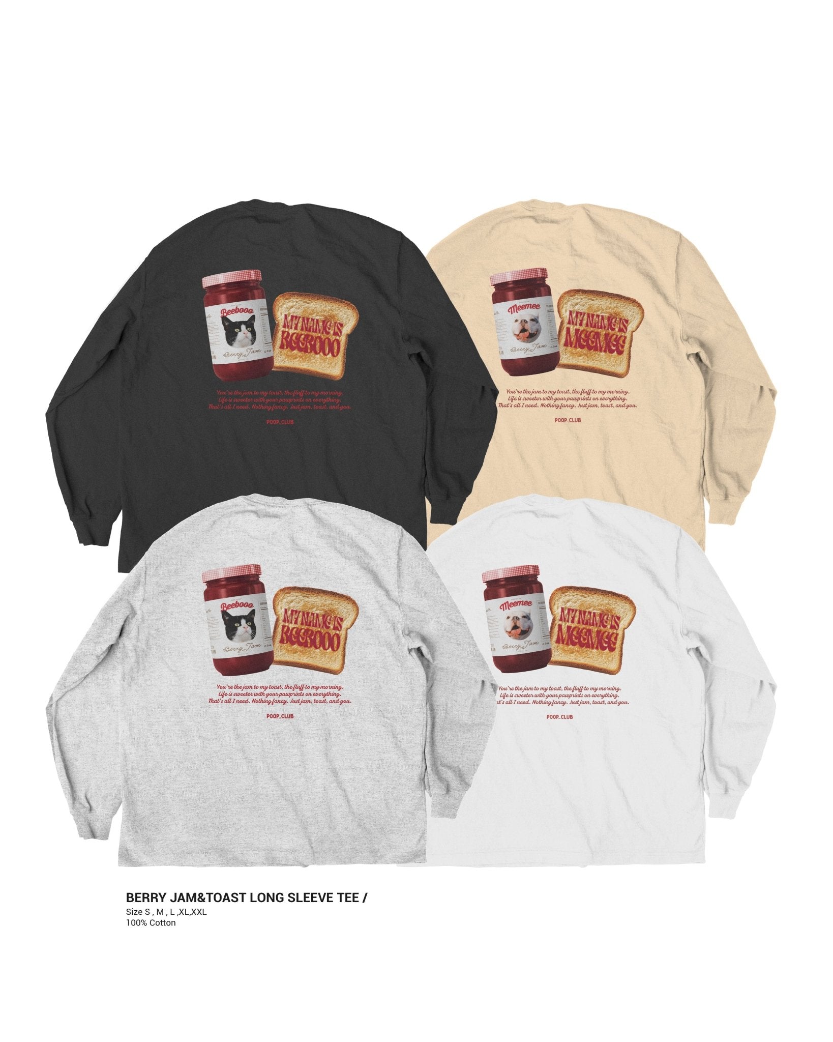 JAM & TOAST LONG SLEEVE TEE 果醬落肩薄長袖 - 𝗣𝗢𝗢𝗣 𝗖𝗟𝗨𝗕®