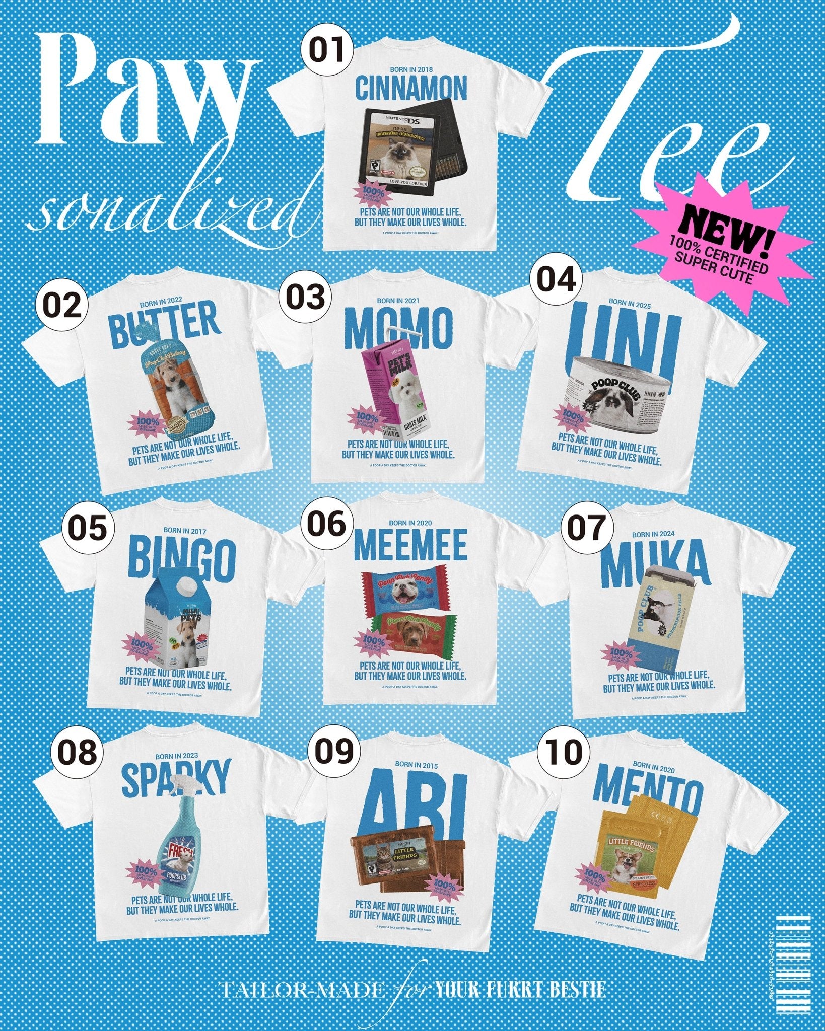 PACKAGED PETS COLLECTION 寵物包裝系列落肩踢恤 - 𝗣𝗢𝗢𝗣 𝗖𝗟𝗨𝗕®
