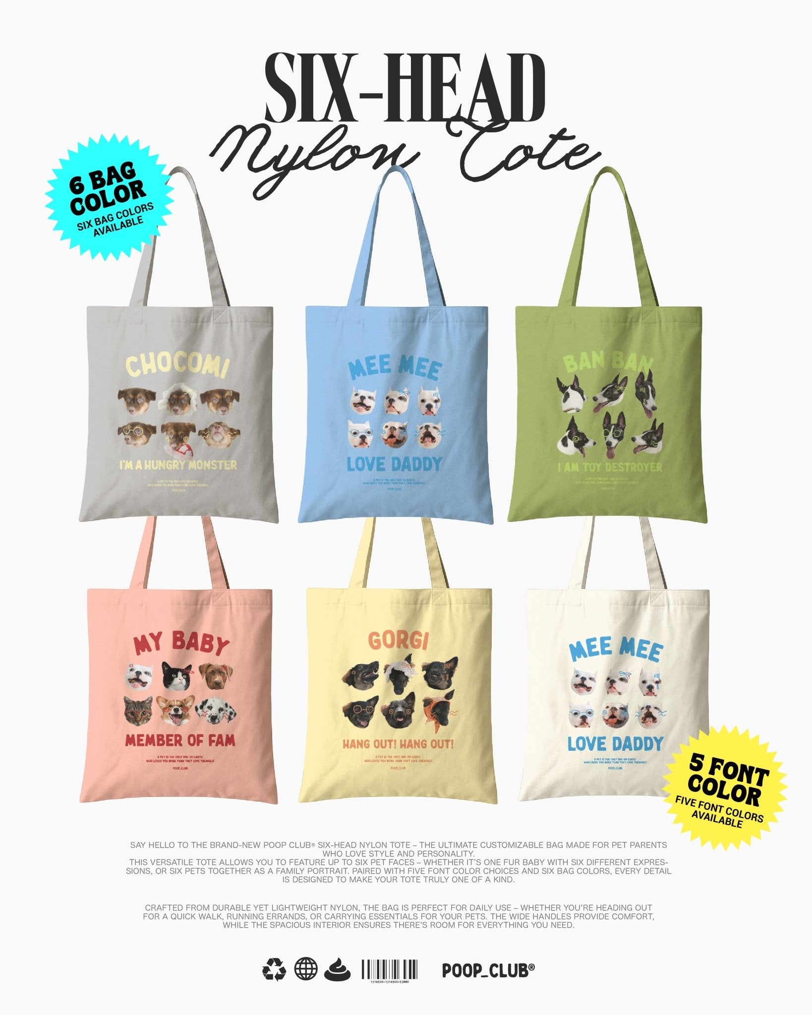 SIX FACE NYLON BAG 六頭尼龍袋 - 𝗣𝗢𝗢𝗣 𝗖𝗟𝗨𝗕®