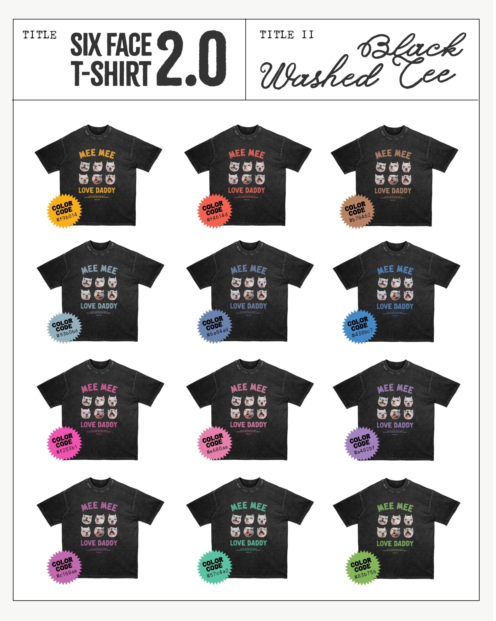 SIX FACE T - SHIRT 2.0 寵物六頭落肩踢恤 - 𝗣𝗢𝗢𝗣 𝗖𝗟𝗨𝗕®